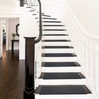 Pure Era Bullnose Non-slip Carpet Stair Treads 9 5x30  Black 7pc  r022