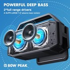 Portable Bluetooth Speaker Wireless  80w Peak Ipx6 Waterproof Loud Bluetooth    