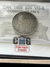 1858  Silver   Coin Mart Graded Canadian    20 Cent    vg-8   Coinage Plain 5