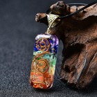 Natural Stone Orgonite Pendant 7 Chakra Healing Energy Reiki Resin Necklace