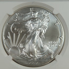2017 W Ngc Ms70 Pps Burnished - 1 Oz Silver American Eagle Sae Us  1 Coin 53948a