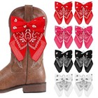 8 Pcs Boot Bows For Cowgirl Paisley Rose Red  Red  Black  White