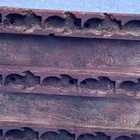 Antique Vtg Hand Carved Wooden Textile Block Print Stamp Scallop Pattern 6x4 5