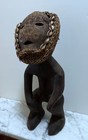 Unique Vintage Lega People Statue Of Figure With Real Turtle Shell Face - Congo