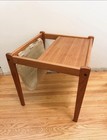 Vintage Brdr Furbo Mid Century Danish Modern Teak Wood Side Table Magazine Rack