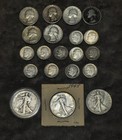 Lot Of 20 - 90  Silver Coins - 6 Quarters  11 Dimes  3 Walking Liberty