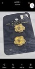 Vintage Fossi Shoe Jewelry Gold Tone Textured Rose Flower Shoe Clips 1990s Nos