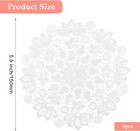 White Vintage Crochet Doilies 6 Inches Round Cotton Handmade Lace Placemats 