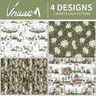  Wrapping Paper 4 Watercolor Holiday Style Gift Wrap Paper Bulk Forest