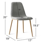 Free Shipping Set Of 4 Grey  Modern Dining Chairs Linen Fabric Kitchen Chairs
