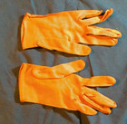 Vintage Orange Ladies Vinyl Gloves  Nylon