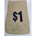 6  1 Vintage Canvas Bank Money Bags Set Cloth Pouch 6pc Lot Bank Memorabilia