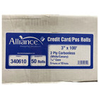 Alliance 2-ply Carbonless Receipt Rolls  3 x100   White canary  50 Rolls