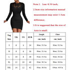 Women Lace Floral Bodycon Ladies Long Sleeve Evening Cocktail Party Dress    