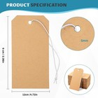 50 Pack Manila Shipping Tags With Elastic String Blank Labeling Tags