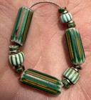 Venetian Chevrons Collectible Trade Bead  Four Layer W Stripes   