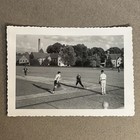Vintage Photo Boys Baseball Game Uniform Running Bases Field Factory Smokestack