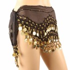 Lot 12 Golden Coin Belly Dance Hip Scarf Wrap Belt Dancer Skirt Costume Belt