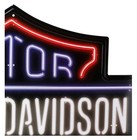 Harley-davidson Embossed Tin Sign  Neon Lights Bar   Shield Logo  19 75 X 15