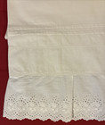  2  Antique Cotton   European Pillow Case Sham 28 X 21 5 White Eyelet