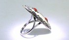 Vintage Handmade Navajo Southwest Pure Sterling Silver Coral Cabochon Ring