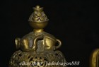 11 2 qianlong Marked Copper Gilt Cloisonne Flower Elephant Statue Incense Burner