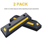 2 Pack Rubber Parking Guide Blocks Heavy Duty Wheel Stop Stoppers For Car 