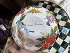 Mackenzie Childs White Flower Market  Breakfast Bowl  8    -enamel