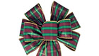 Handmade Burgundy Green Plaid Wired Wreath Bow  Christmas  Choose Size  Holiday