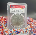 2021  1 Silver Eagle T-2 Fdoi Pcgs Ms70 Jim Peed Signed 1 Of 3 999 Mint Spotless