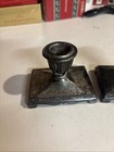 Set Of 2 B   M Weighted Pewter Candlesticks - Candle Holders  Colonial Style
