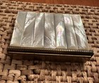 Vintage Volupte Mother Of Pearl   Brass Lipstick Powder Compact Purse 1950   s