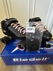 Riedell R3 Roller Skates  Size 7  Black W  Pink Laces  Wheels   Bearings