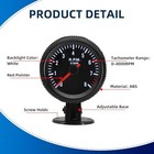  2-1 6 Inch  52mm  Tachometer 8000 Rpm Gauge With Holder White Backlight Tach 