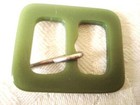 Vintage Green Lucite Or Other Plastic Buckle 1 1  4 X 1 1 2 In 