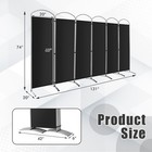6 Panels Folding Privacy Screen 6 Ft Tall Fabric Privacy Screen For Home Black