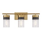 Modern Bathroom Vanity Light In Warm Brass And Black