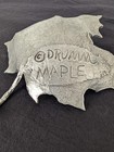 Vintage Don Drumm Akron Artist Signed Maple Leaf Trinket Dish Plate Pewter