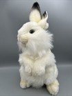 Hansa White Rabbit Realistic Sitting Bunny Plush Soft Toy 2010