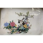 Chinese Off White Porcelain Flower Cranes Rectangular Display Plate Ws1820