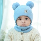 Toddler Kids Baby Boy Girl Fur Pom Hat Winter Warm Knit Bobble Beanie Cap Scarf