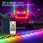 Pair 5ft Rgb Spiral Led Whip Lights Antenna Chase For Can Am Polaris Rzr Utv Atv