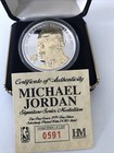 Michael Jordan Highland Mint 1 Troy Oz  999 Silver 24k Gold Plated Coa
