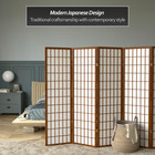 5 Ft  Tall Window Pane Shoji Screen - Walnut - 8 Panels