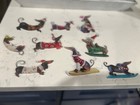 53 Pc Dachshund Christmas Ornament Lot Doxie Wiener Dog Shatterproof Red White D