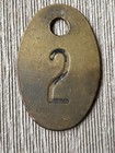Vintage Solid Brass Cow Cattle Number Tag 2 Double Sided Heavy 3 