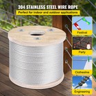 T304 3 16  Stainless Steel Cable Wire Rope 7x19 250ft Railing Kit