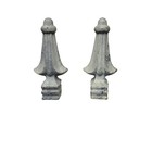 2 Vintage Cast Iron Gate Fence Topper Spike Antique Gothic Pole Point Top