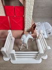 Vintage Little Tikes Place Horse Stable Barn Dollhouse Playset Horses jockeys   