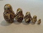 Russian Nesting Dolls Church Scenes Five Piece Birch Wood Hand Painted